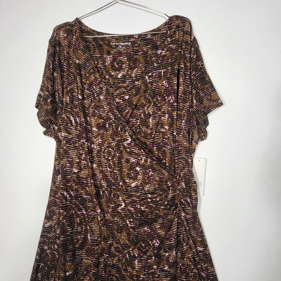 Soft Surroundings Caity Maxi Dress Faux Wrap Stretch Abstract Paisley 2X - Picture 3 of 12